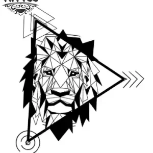 tatouage-ephemere-lion-geometrique-femme-tattoo-temporary-lion-design tatouage-ephemere-lion-geometrique-femme-tattoo-temporary-lion-design