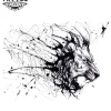 tatouage-lion-ephemere-graphique-design-artistique tatouage-lion-ephemere-graphique-design-artistique