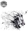 tatouage-lion-ephemere-graphique-design-artistique tatouage-lion-ephemere-graphique-design-artistique