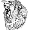 tatouage-lion-ephemere-gueule-ouverte-realiste-design-sauvage-temporaire