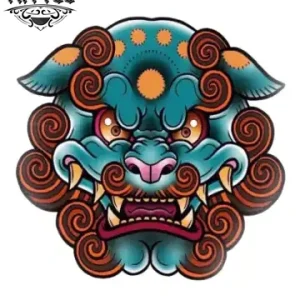 tatouage-ephemere-lion-japonais-art-corporel-temporaire-unique tatouage-ephemere-lion-japonais-art-corporel-temporaire-unique