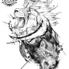 Tatouage éphémère lion et loup design unique peau 실용성