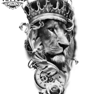 tatouage-ephemere-lion-motif-montre-durable-realisme