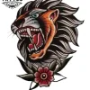 tatouage-ephemere-lion-old-school-style-vintage tatouage-ephemere-lion-old-school-style-vintage