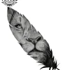 tatouage-plume-ephemere-lion-chic-sauvage tatouage-plume-ephemere-lion-chic-sauvage
