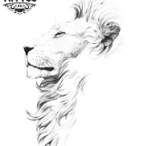 tatouage-ephemere-lion-profil-design-realiste-temporaire tatouage-ephemere-lion-profil-design-realiste-temporaire