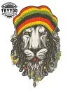tatouage éphémère lion rasta style temporaire tatouage éphémère lion rasta style temporaire