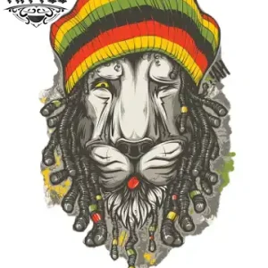 tatouage éphémère lion rasta style temporaire