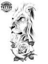 tatouage-ephemere-lion-rose-design-unique-temporaire tatouage-ephemere-lion-rose-design-unique-temporaire