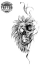 tatouage-ephemere-lion-tete-de-mort-design-unique