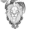 tatouage-ephemere-lion-triangle-design-geometrique tatouage-ephemere-lion-triangle-design-geometrique