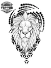 tatouage-ephemere-lion-triangle-design-geometrique tatouage-ephemere-lion-triangle-design-geometrique