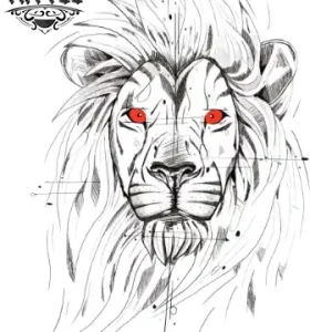 tatouage-lion-ephemere-yeux-rouge-temporaire-original tatouage-lion-ephemere-yeux-rouge-temporaire-original