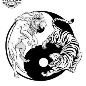 tatouage-LION-ephemere-design-yin-yang-temporaire-puissant-equilibre tatouage-LION-ephemere-design-yin-yang-temporaire-puissant-equilibre
