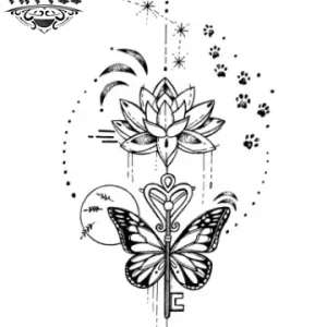 tatouage-ephemere-papillon-lotus-design-unique tatouage-ephemere-papillon-lotus-design-unique