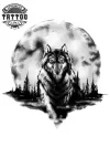 tatouage-ephemere-loup-lune-mystique