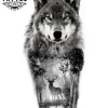 tatouage-ephemere-design-unique-loup-cerf-cerf-mystique