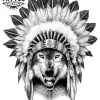 tatouage-ephemere-loup-coiffe-indienne-design-temporaire-original tatouage-ephemere-loup-coiffe-indienne-design-temporaire-original