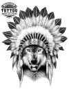 tatouage-ephemere-loup-coiffe-indienne-design-temporaire-original tatouage-ephemere-loup-coiffe-indienne-design-temporaire-original