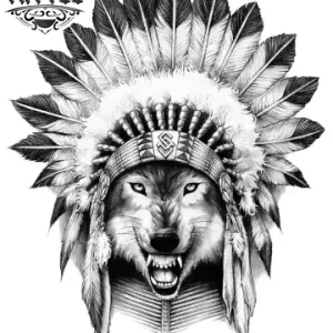 tatouage-ephemere-loup-coiffe-indienne-design-temporaire-original