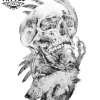 tatouage-ephemere-loup-crane-design-unique-mystique tatouage-ephemere-loup-crane-design-unique-mystique
