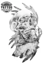 tatouage-ephemere-loup-crane-design-unique-mystique tatouage-ephemere-loup-crane-design-unique-mystique