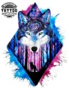 tatouage-loup-losange-ephemere-design-unique tatouage-loup-losange-ephemere-design-unique