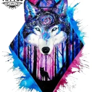 tatouage-loup-losange-ephemere-design-unique tatouage-loup-losange-ephemere-design-unique