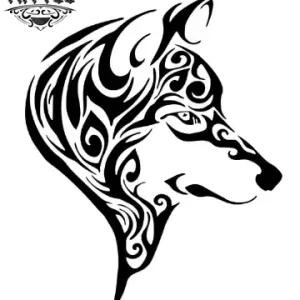tatouage ephemere loup de profil art corporel temporary tattoo tatouage ephemere loup de profil art corporel temporary tattoo