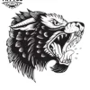 tatouage temporaire loup enragé réaliste tatouage temporaire loup enragé réaliste