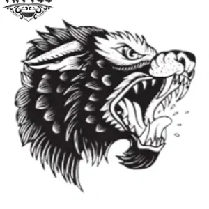 tatouage temporaire loup enragé réaliste
