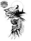 tatouage-ephemere-loup-et-aigle-sauvage-realiste tatouage-ephemere-loup-et-aigle-sauvage-realiste