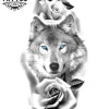 tatouage-ephemere-loup-rose-design-unique-temporaire tatouage-ephemere-loup-rose-design-unique-temporaire