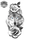 tatouage-ephemere-loup-rose-design-unique-temporaire tatouage-ephemere-loup-rose-design-unique-temporaire