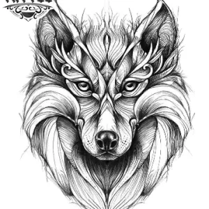 tatouage-ephemere-loup-femme-design-felin-mystique
