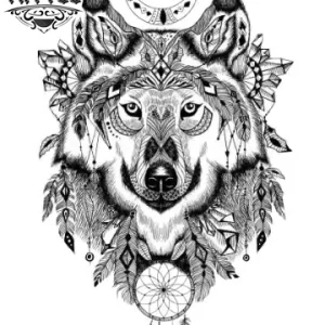 tatouage ephemere loup indien spirituel expression temporaire unique tatouage ephemere loup indien spirituel expression temporaire unique