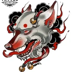 tatouage-ephemere-loup-japonais-design-unique-temporaire tatouage-ephemere-loup-japonais-design-unique-temporaire