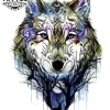 tatouage-ephemere-loup-losange-temporaire-elegant