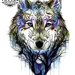 tatouage-ephemere-loup-losange-temporaire-elegant tatouage-ephemere-loup-losange-temporaire-elegant