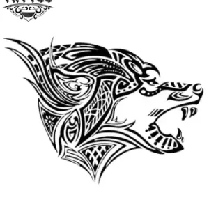 tatouage-ephemere-loup-maorie-design-tribal-maori tatouage-ephemere-loup-maorie-design-tribal-maori