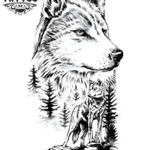 tatouage-ephemere-loup-nature-sauvage tatouage-ephemere-loup-nature-sauvage