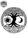 tatouage ephemere arbre de vie avec motif lune arbre tatouage ephemere arbre de vie avec motif lune arbre