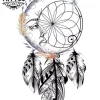 tatouage ephemere lune attrape reve design mystique tatouage ephemere lune attrape reve design mystique