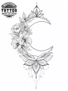tatouage-ephemere-lune-fleur-elegant
