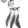 tatouage-ephemere-lune-plume-design tatouage-ephemere-lune-plume-design