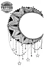 tatouage ephemere lune dentelle elegante