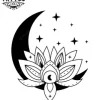tatouage-ephemere-lune-fleur-de-lotus-elegant-temporaire tatouage-ephemere-lune-fleur-de-lotus-elegant-temporaire