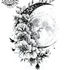 tatouage temporaire lune florale design éphémère tatouage temporaire lune florale design éphémère