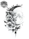 tatouage temporaire lune florale design éphémère tatouage temporaire lune florale design éphémère