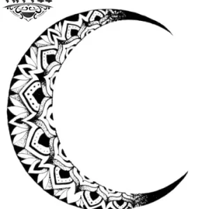 tatouage-lune-ephemere-mandala-design-unique tatouage-lune-ephemere-mandala-design-unique